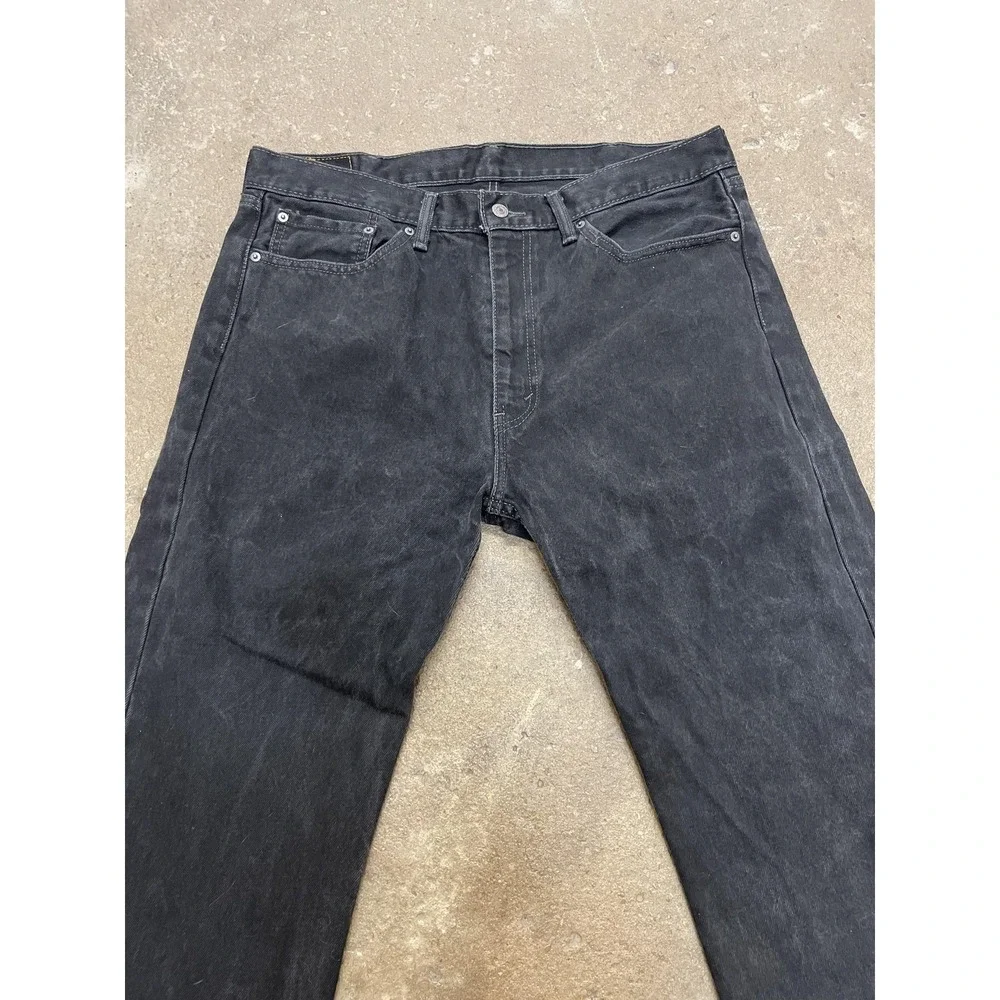 Levis 505 Jeans Mens 38x32 Black‎ Denim Straight Leg Zip Fly PC9 00505-0260